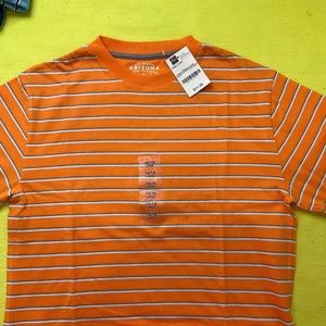 T-SHIRT ARIZONA JEAN COMPANY - BRAND NEW with TAGS Stickers  - ORANGE & Stripes